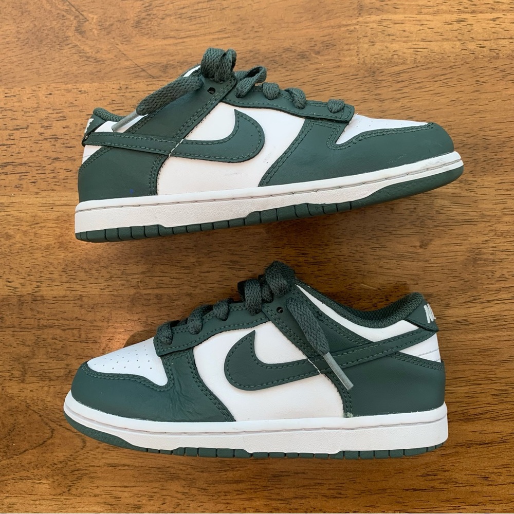 Nike Dunk Low Kids Size 13C Green/White Sneakers